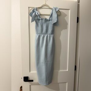 ASOS Blue Sleeveless Dress with Bow Straps